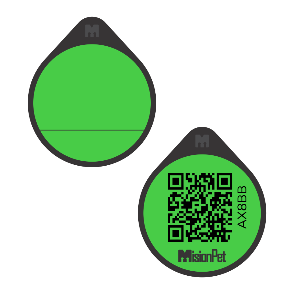 Placa de identificacion para mascotas inteligente color verde