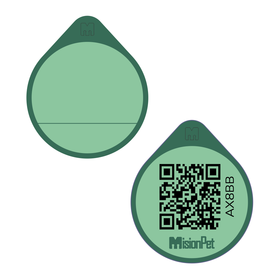 Placa de identificacion para mascotas inteligente color verde bubbaloo
