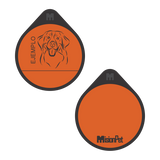 Placa de identificacion personalizable para mascotas en material de silicona color naranja