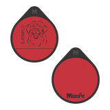 Placa de identificacion personalizable para mascotas en material de silicona color rojo