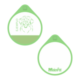 Placa de identificacion personalizable para mascotas en material de silicona color verde glow