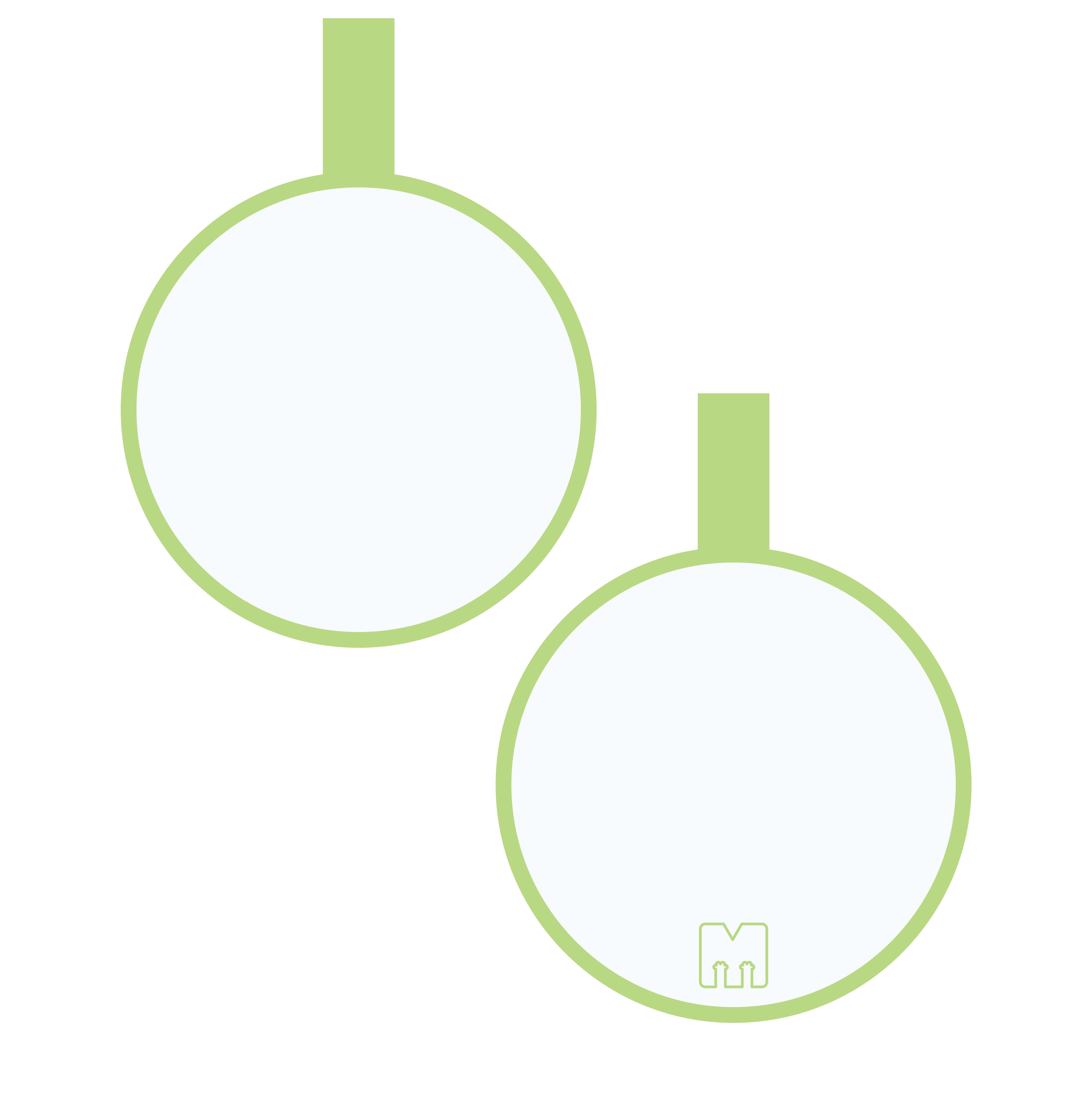 Placa de identificacion en forma de circulo verde glow