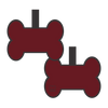 Placa de identificacion para mascota en forma de hueso color vinotinto