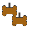 Placa de identificacion en forma de hueso personalizada con la silueta de tu mascota color terracota