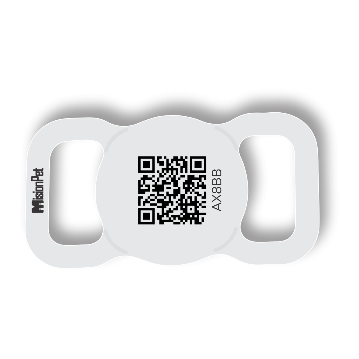 Porta Airtag inteligente y personalizable para perro color blanco