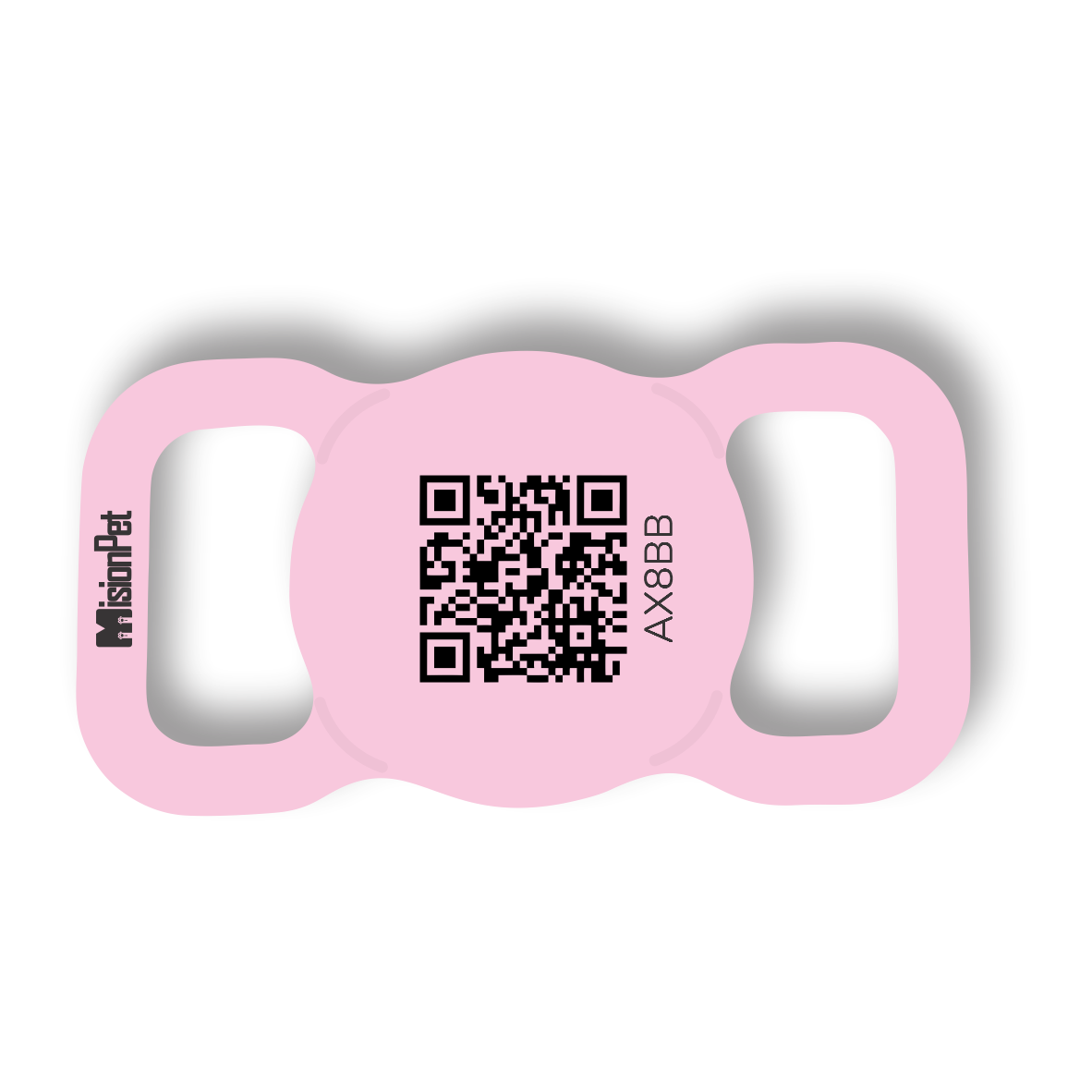 Porta Airtag inteligente y personalizable para perro color rosa