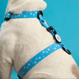 Arnes en H azul celeste con copitos para perros medianos y grandes