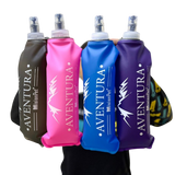 Botellas plegables para mascotas Aventura MissionPet en colores negro, rosa, azul y morado