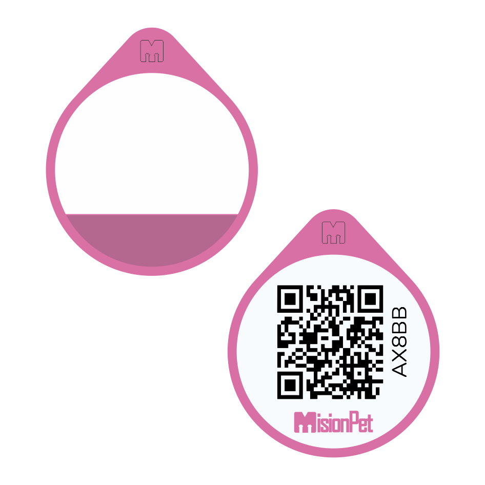 Placa de identificacion para mascotas inteligente color fucsia glow