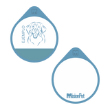 Placa de identificacion personalizable para mascotas en material de silicona color azul glow