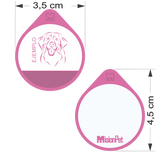 Placa de identificacion personalizable para mascotas en material de silicona color fucsia glow