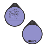 Placa de identificacion personalizable para mascotas en material de silicona color lila