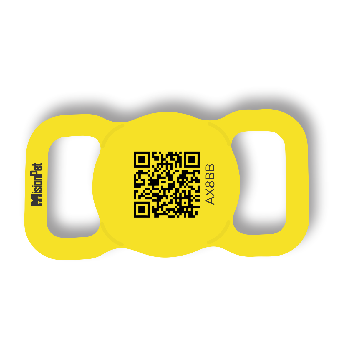 Porta Airtag inteligente y personalizable para perro color amarillo