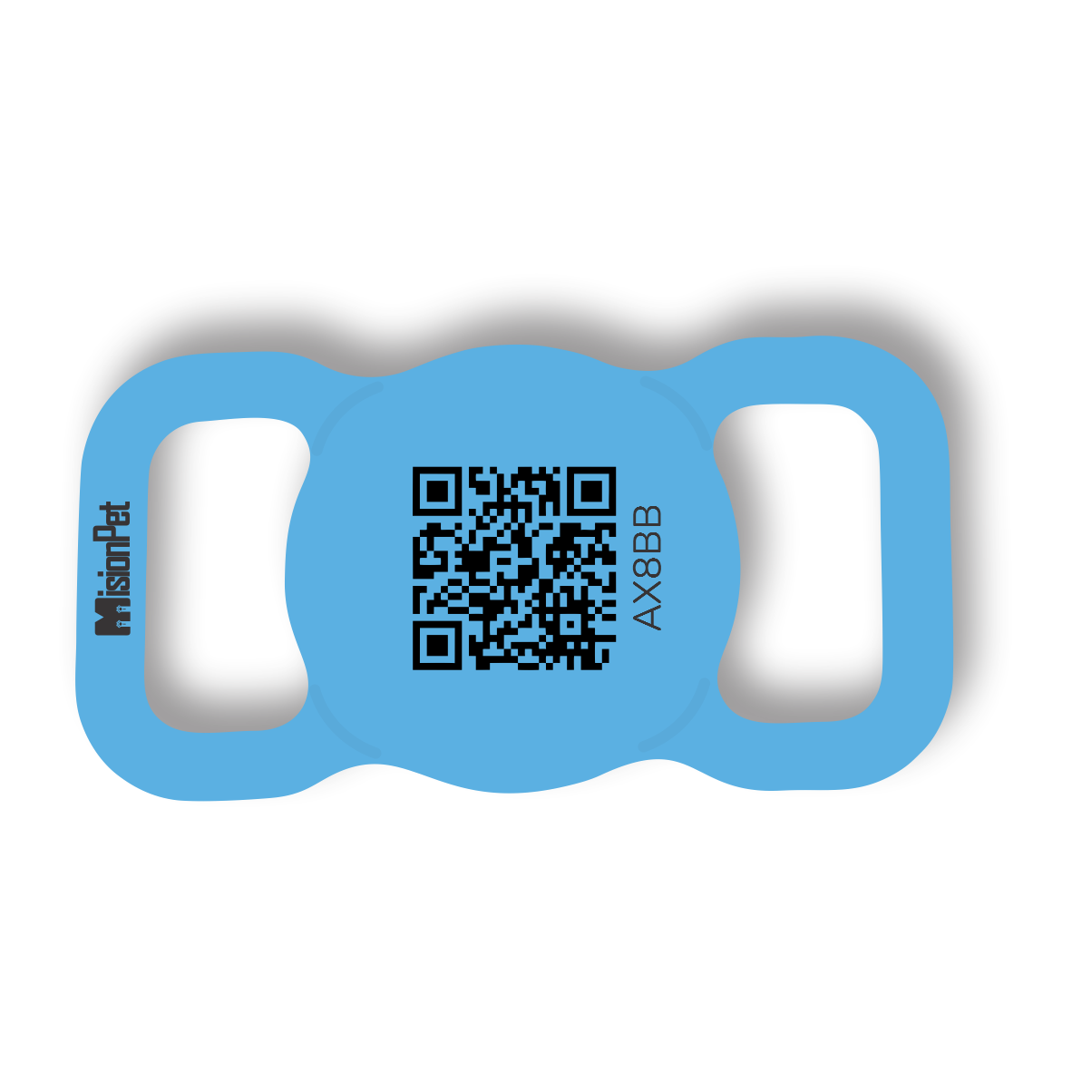 Porta Airtag inteligente y personalizable para perro color azul celeste