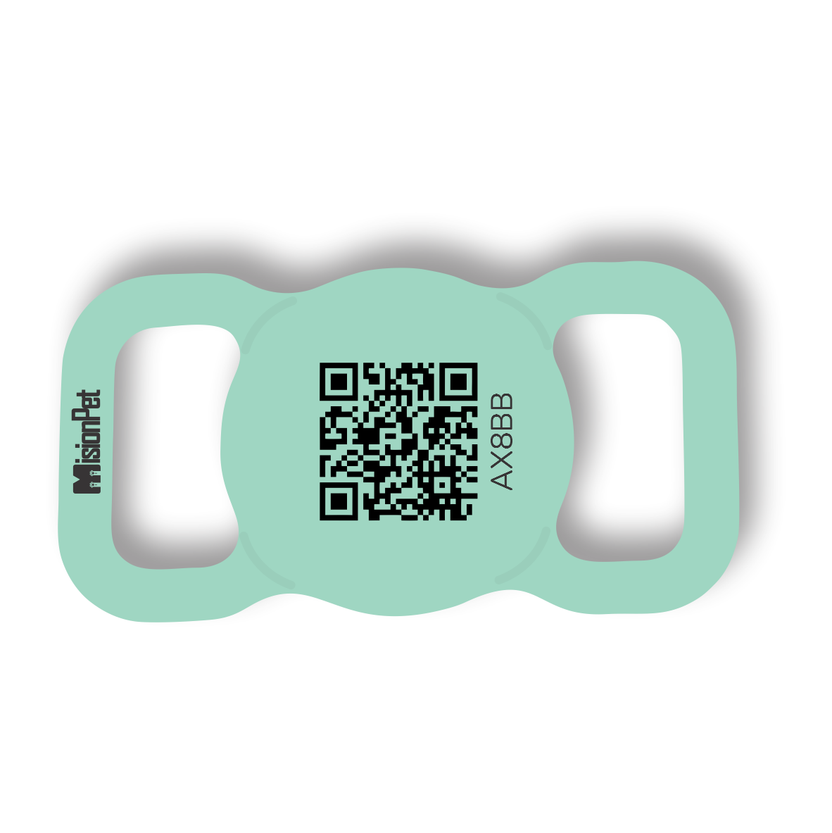 Porta Airtag inteligente y personalizable para perro color turquesa