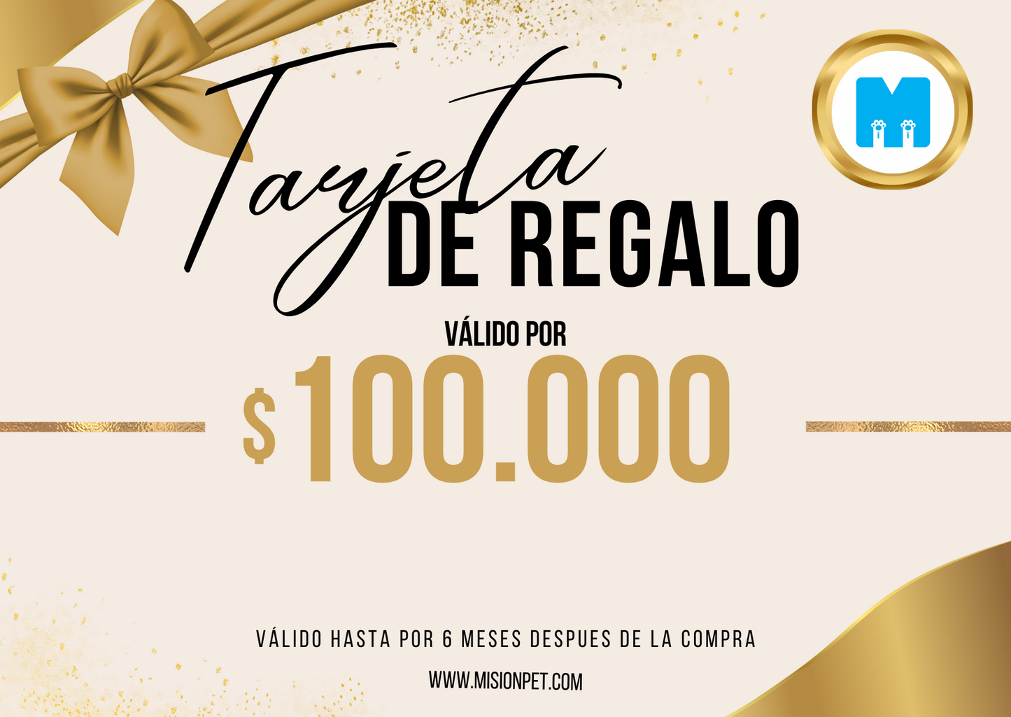 MisionPet tarjeta rergalo $100.000