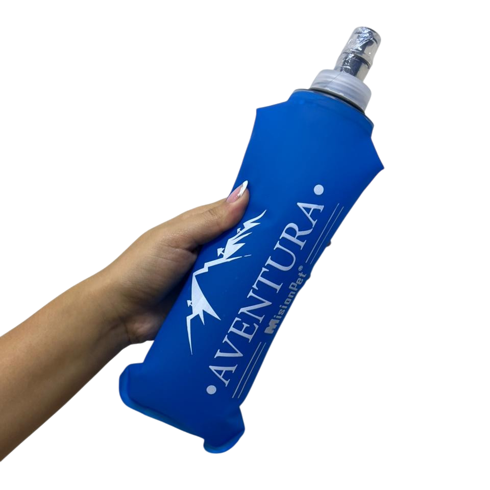 Botella plegable para mascotas en color azul